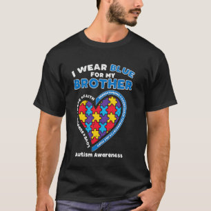 Puzzle I Wear Blue For My Brother Autism Awareness T-Shirt