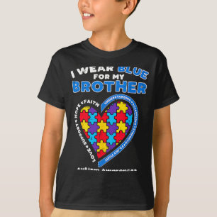 Puzzle I Wear Blue For My Brother Autism Awareness T-Shirt
