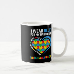 Puzzle I Wear Blue For My Daughter Autism Awarenes Coffee Mug