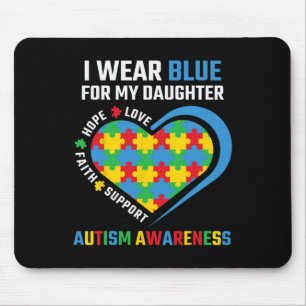 Puzzle I Wear Blue For My Daughter Autism Awarenes Mouse Mat