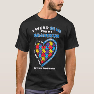 Puzzle I Wear Blue Grandson Autism Awareness Grand T-Shirt