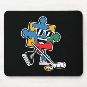 Puzzle Ice Hockey Autism Awareness Sports Boys Kid Mouse Mat