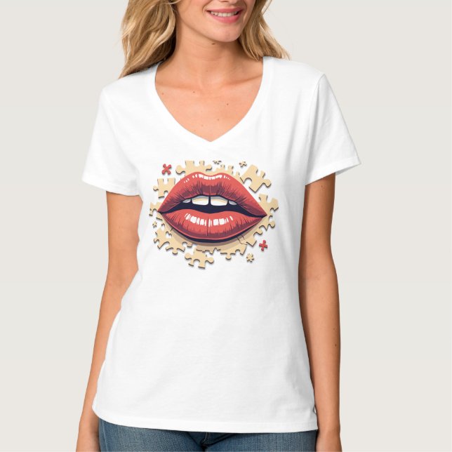 Puzzle  Lips T-Shirt (Front)