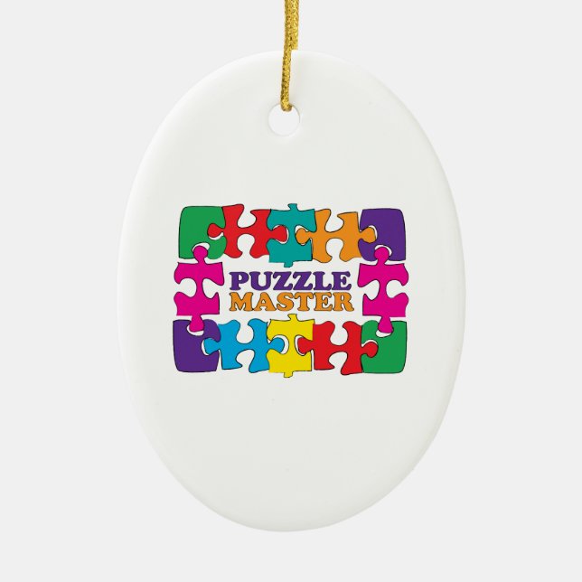 Puzzle Master Ceramic Tree Decoration (Front)