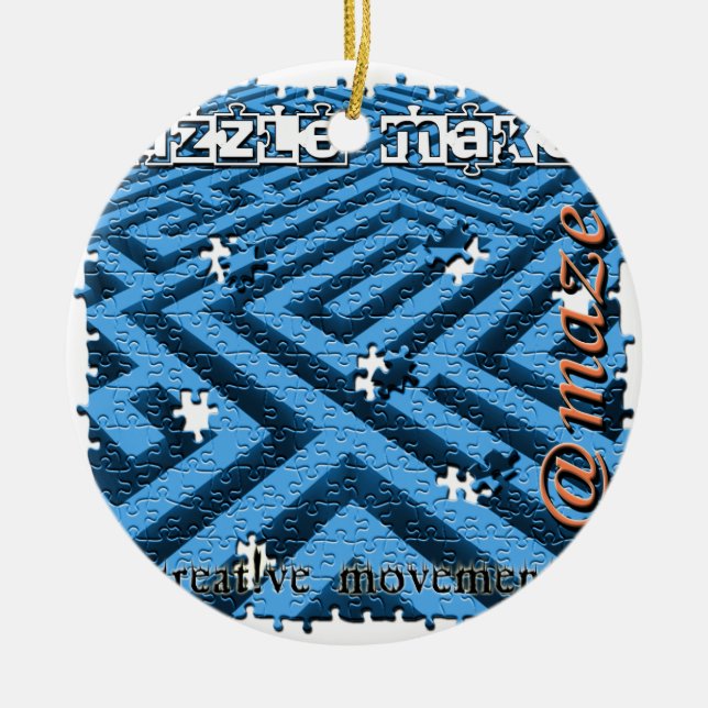 Puzzle Maze Riddle Ceramic Tree Decoration (Front)
