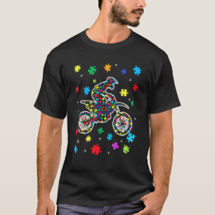 Puzzle Motocross Support Autism Awareness Men Wome T-Shirt