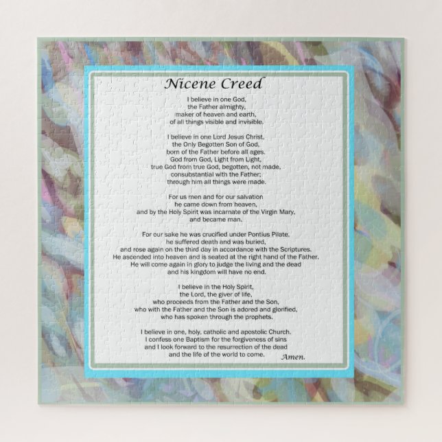 Puzzle Nicene Creed Christian Statement of Faith (Vertical)