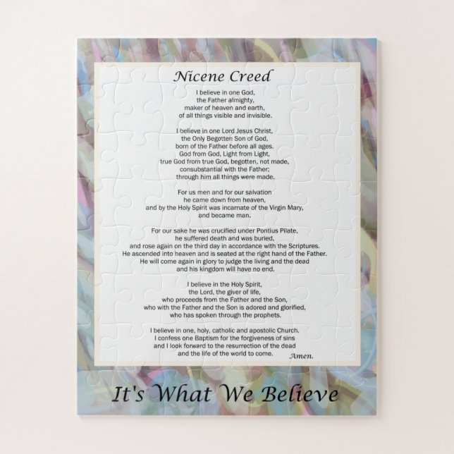 Puzzle Nicene Creed Large Pieces Christian Prayer (Vertical)