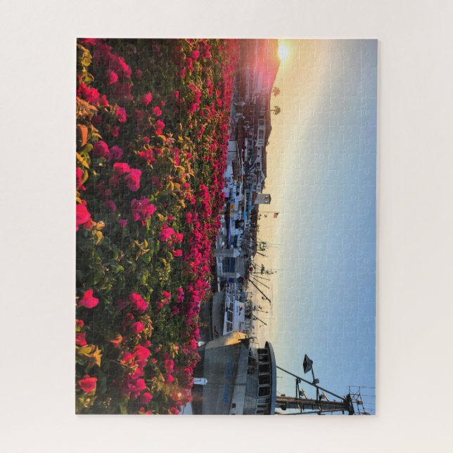 puzzle of fishing boats in a harbour (Vertical)