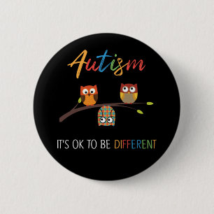 Puzzle Owl Cute Autism Awareness Autistic Kid 6 Cm Round Badge