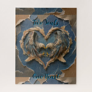 Puzzle Paper Cut Eagle Two Souls One Heart