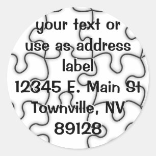 Puzzle Pattern (Add Your Image) Classic Round Sticker