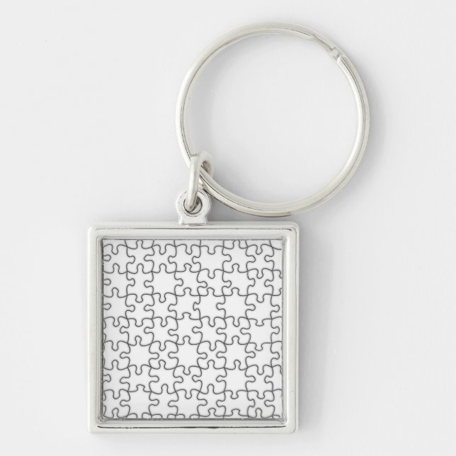 Puzzle Pattern (Add Your Image) Key Ring (Front)