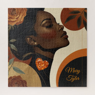 PUZZLE Personalised Amber Heart Portrait Puzzle