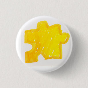 puzzle piece 3 cm round badge