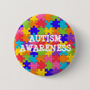 Puzzle Piece Autism Awareness BUTTON
