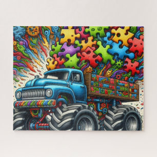 Puzzle Piece Autism Truck
