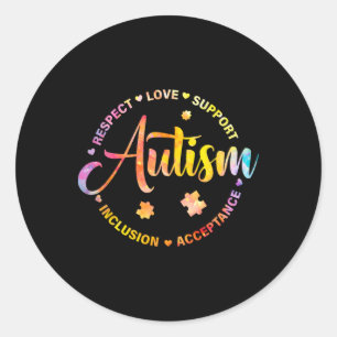 Puzzle Piece Playing Tennis Autism Awareness Sport Classic Round Sticker