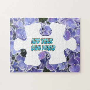 Puzzle Piece Puzzle: Blue Hydrangea, Add own Photo