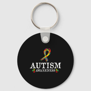 Puzzle Piece Ribbon Autism Awareness Gifts For Adu Key Ring