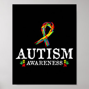 Puzzle Piece Ribbon Autism Awareness Gifts For Adu Poster