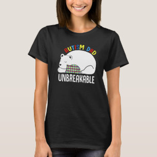 Puzzle Piece Unbreakable Papa Bear Dad Autism Awar T-Shirt