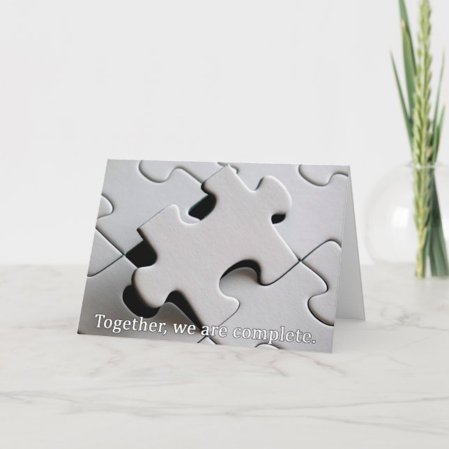 Puzzle Piece Valentine Holiday Card (Front)