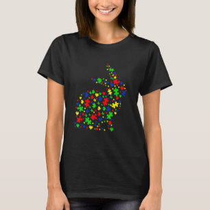 Puzzle Piece With Easter Eggs Autism Awareness Eas T-Shirt
