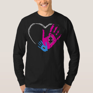 Puzzle Pieces Autism Awareness Day Love Support Mo T-Shirt