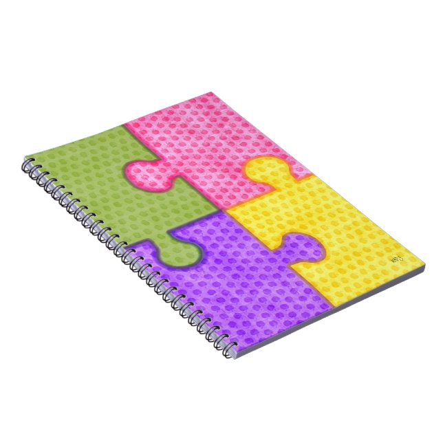 Puzzle Pieces Bright Notebook (Right Side)
