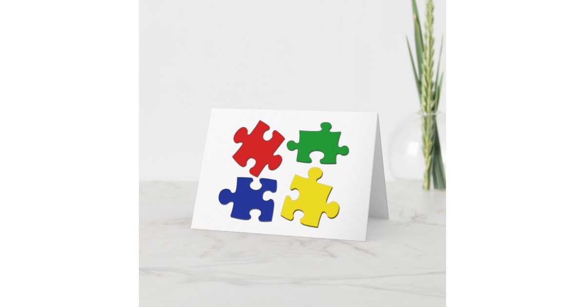 Puzzle Pieces Card | Zazzle.co.uk
