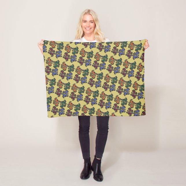 Puzzle Pieces Fleece Blanket (In Situ)