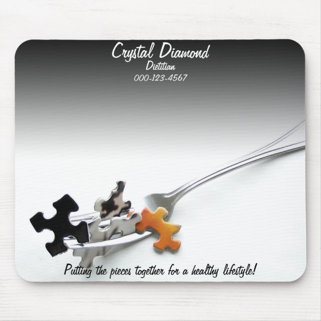 Puzzle Pieces Fork Heath Concept Template Mouse Mat (Front)