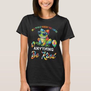 Puzzle Pieces Frog In A World You Can Be Anything T-Shirt