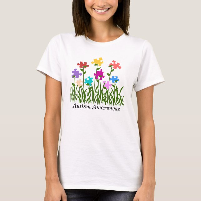 Puzzle pieces garden, Autism Awareness shirt (Front)