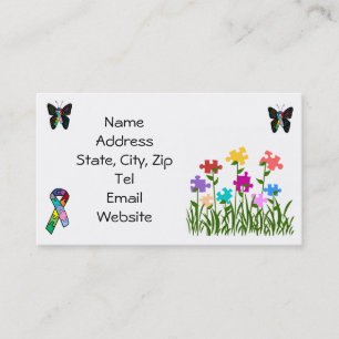 Puzzle pieces garden business cards