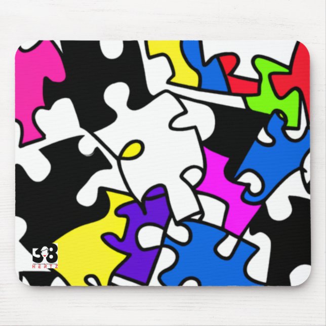 Puzzle Pieces Mouse Mat (Front)