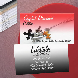 Puzzle Pieces On Fork Professional Occupation Business Card