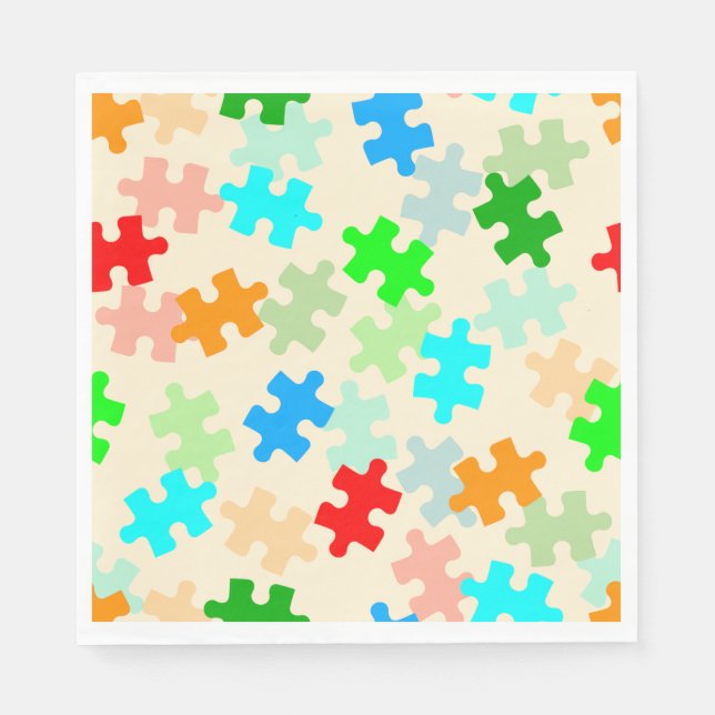 Puzzle Pieces Paper Napkins (Front)