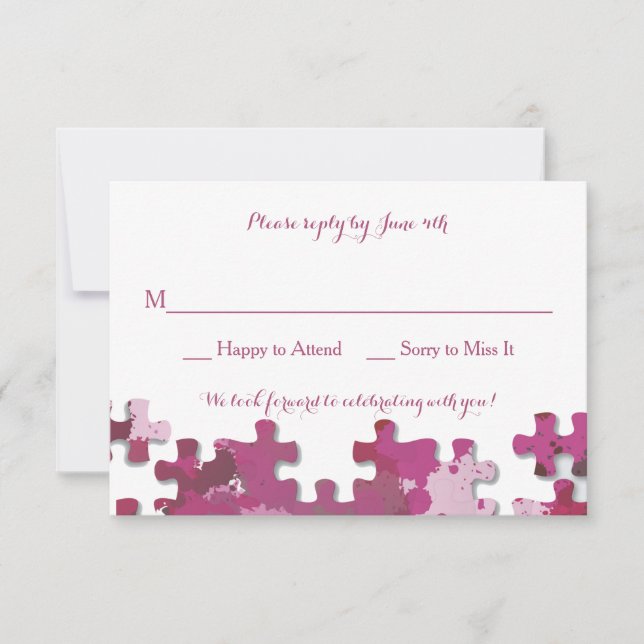 Puzzle Pieces Response Card Pink (Front)