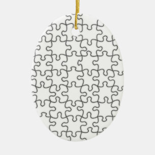 Puzzle Pieces Template (Add Background Colour) Ceramic Tree Decoration