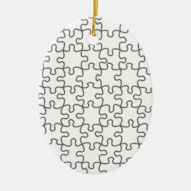 Puzzle Pieces Template (Add Background Colour) Ceramic Tree Decoration (Front)