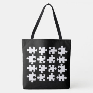 Puzzle pieces tote bag