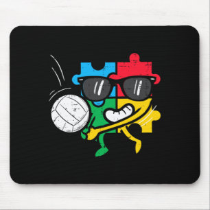 Puzzle Playing Volleyball Autism Awareness Boys Mouse Mat