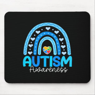 Puzzle Rainbow In April We Wear Blue Autism Awaren Mouse Mat