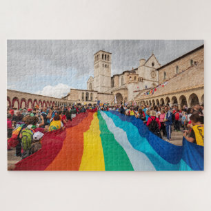 Puzzle - Rainbow peace flag in Assisi, Italy