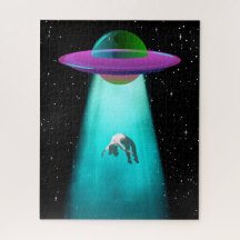 PUZZLE: Retro Alien UFO Abduction Jigsaw Puzzle