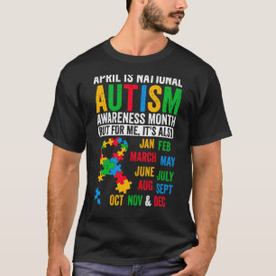 Puzzle Ribbon April is National Autism Awareness M T-Shirt