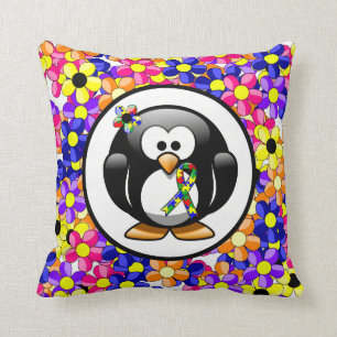 Puzzle Ribbon Penguin Cushion