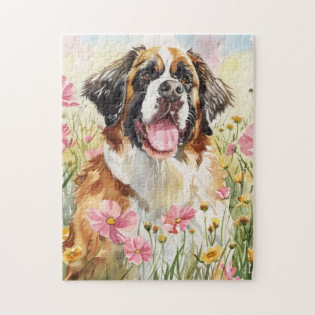Puzzle – Saint Bernard Dog Puzzle Gift (Vertical)